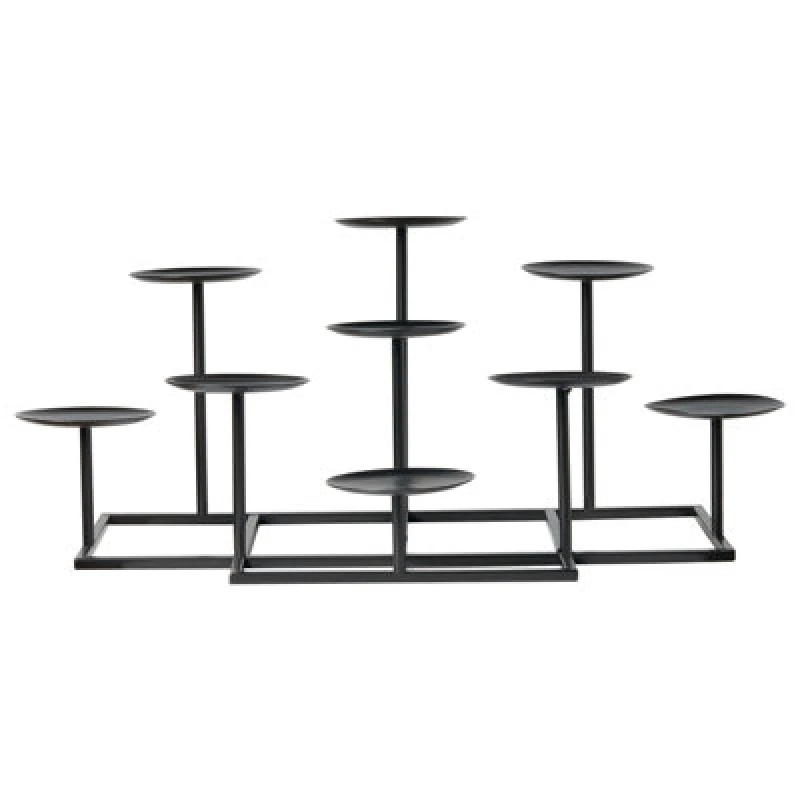 Image of Beliani Candle Holder Lamego Metal 23cm Black