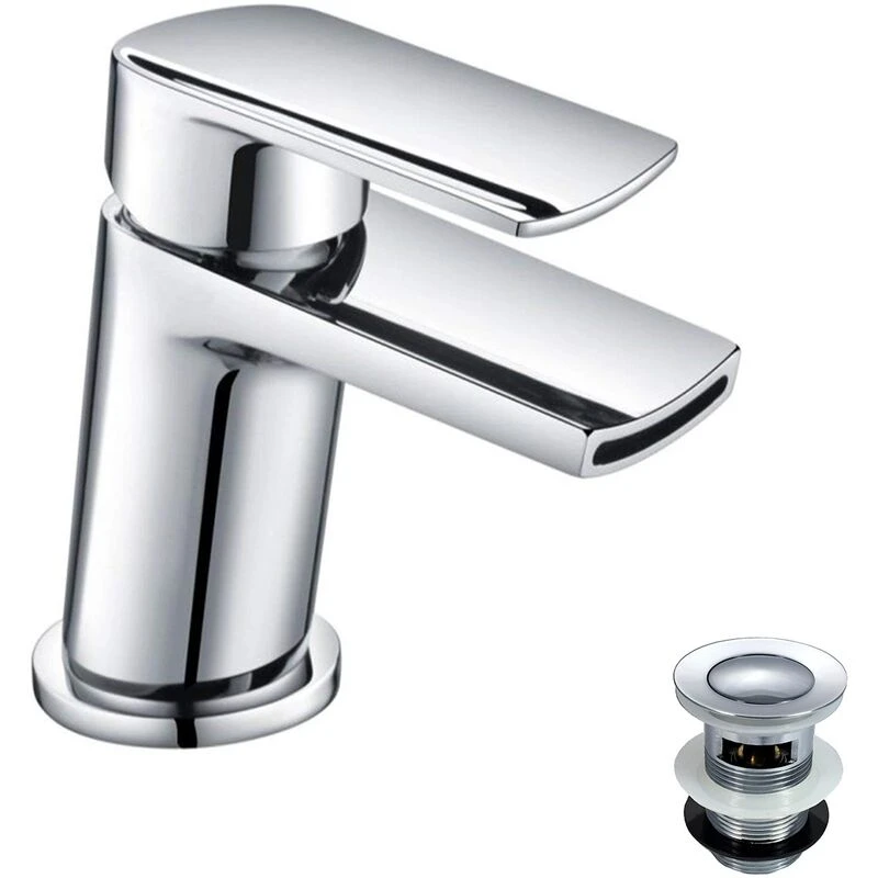 Image of NES HOME Wilpa Waterfall Basin Mono Mixer Tap & Waste Chrome TAP11902+WST