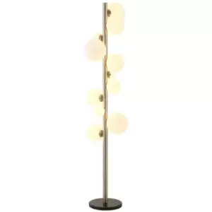 Image of Luminosa Marshall Floor Lamp, 11 Light G9, Satin Nickel, Opal Glass