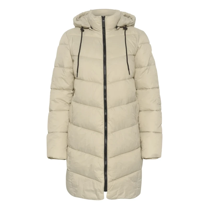 Image of Kaffe Womens KAFFE Susanne Long Puffer Gris Female 44