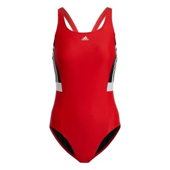 Image of adidas 3-Stripes Colorblock Swimsuit Womens - Red