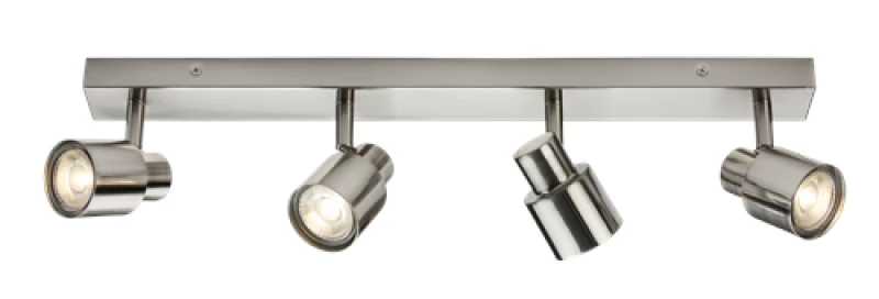 Image of Netlighting GU10 Quad Bar Spotlight Brushed Chrome 230V IP20 50W Grey