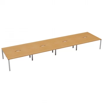 Image of CB 8 Person Bench 1400 x 800 - Beech Top and White Legs