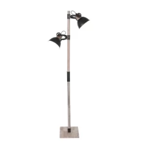 Image of Gearwood Multi Arm Floor Lamp Industrial Matt, Wood Blank