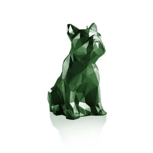 Image of Green Metallic Low Poly Bulldog Candle