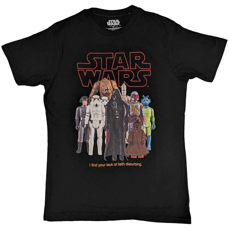 Image of Star Wars Empire Toy Figures T Shirt Black unisex