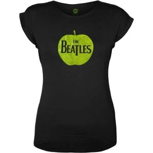 Image of The Beatles - Apple Logo Womens Small T-Shirt - Black