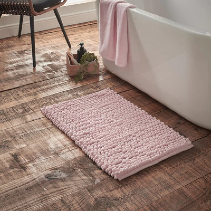 Image of Bianca 'Aspen Bobble' Bath Mat Pink