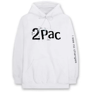 Image of Tupac - I See No Changes Mens Medium Pullover Hoodie - White