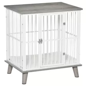 Image of Pawhut Small Dog Crate Pet Kennel And End Table - Grey