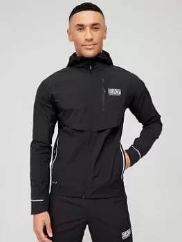 Image of EA7 Emporio Armani Ventus Zip Through Hoodie - Black, Size S, Men