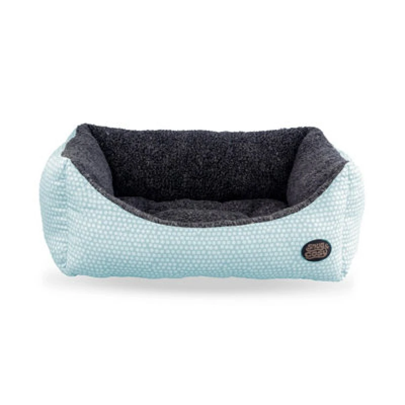 Image of Snug & Cosy Pets Snug And Cosy Light Blue Polka Dot Rectangle Bed 30"