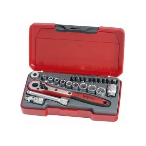 Image of Teng T1424 Socket Set of 24 Metric 1/4in Drive