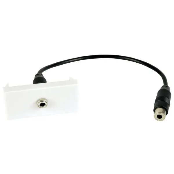 Image of avlink Keystone Wall Plate Module Outlet Faceplate 3.5mm Stereo Jack to Female Fly-lead 25 x 50mm A-CAB230371
