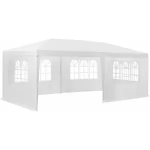 Image of Gazebo 6x3m with 5 side panels - garden gazebo, gazebo with sides, camping gazebo - white - white