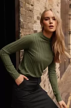 Image of Tall Ribbed High Neck Top