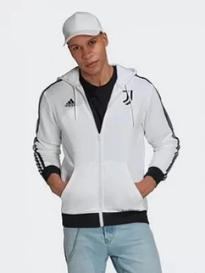 Image of adidas Juventus 3-stripes Full-zip Hoodie, White/Black, Size 2XL, Men