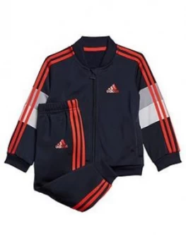 Image of Adidas Infants Shiny Tracksuit - Navy