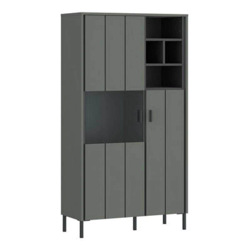 Image of Furniture To Go Arundel 2 Door Display Cabinet In Green/grey