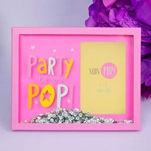 Image of 4" x 6" - Neon Pop Shaker Sequin Frame - Party Till You Pop