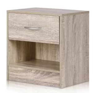 Image of Night Stand Table Bedside Cabinet Bedroom Furniture Drawer Side Storage Home Oak