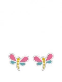 Image of The Love Silver Collection Sterling Silver Enamel Dragonfly Stud Earrings