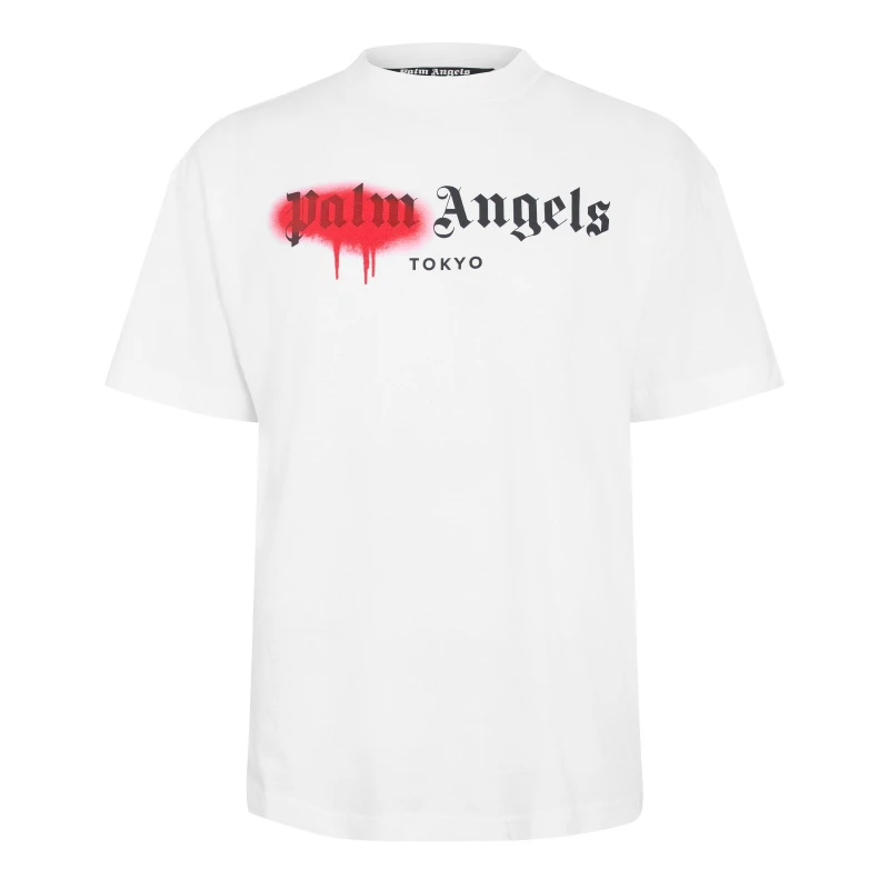 Image of Palm Angels Mens Ny T-Shirt White Red male XS