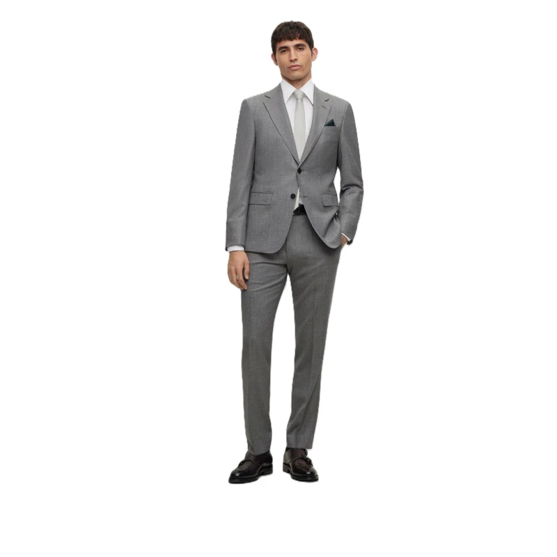 Image of Boss Mens Jarrod Tailored Fit Suit Silver male 38 (48)