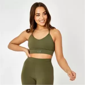 Image of USA Pro x Courtney Black Cross Back Empower Sports Bra - Green