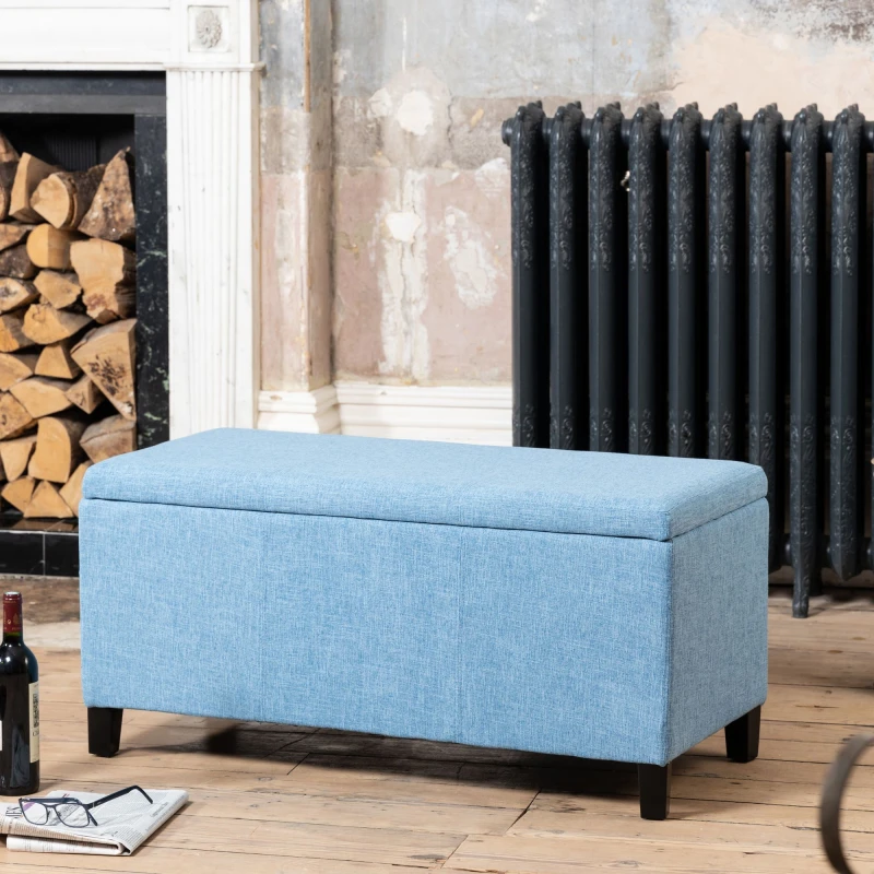 Image of Artemis Home Henbury Storage Ottoman in Blue Blue Unisex