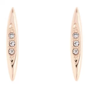 Image of Ladies Karen Millen Rose Gold Plated Flow Crystal Stud Earring