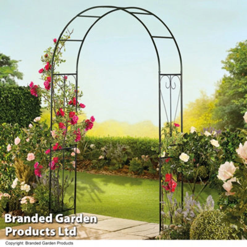 Image of Garden Gear 2.2 Metre Metal Garden Arch Swirl Design Outdoor Decorative Floral Plant Support