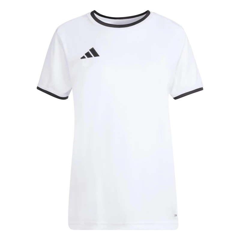 Image of adidas Womens Short Sleeve Performance T-Shirt White/Black female 10 (S)