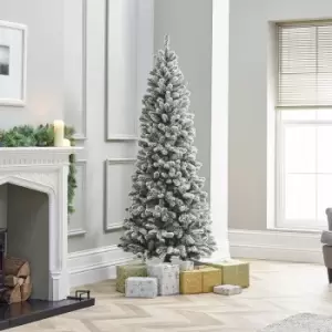 Image of Kaemingk Everlands - The Winter Workshop - 6ft / 180cm Snowy Balsam Fir Artificial Christmas Tree - pvc Needles with 664 Hand Crafted Frosted Finish