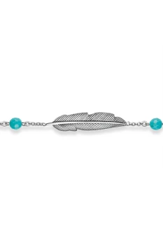 Image of Ladies Thomas Sabo Sterling Silver Glam & Soul Ethno Feather Bracelet A1477-646-17-L19.5V