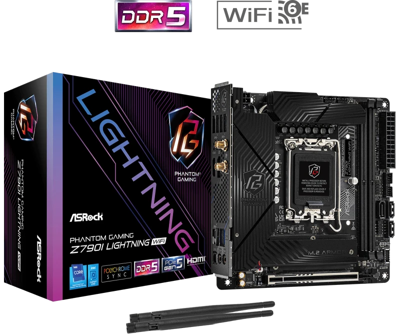 Image of Asrock Z790I LIGHTNING WIFI DDR5 Motherboard Socket 1700, Mini ITX