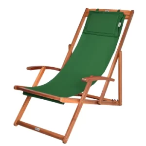 Image of Deck Chair Green Acacia Wood