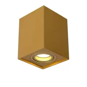 Image of Lucide Tube Modern Surface Mounted Ceiling Spotlight 1xGU10 Matt Gold Brass