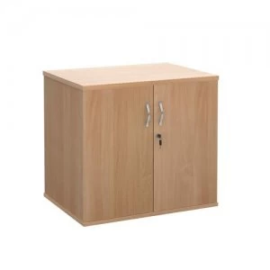 Image of Deluxe double door desk high cupboard 600mm deep - beech
