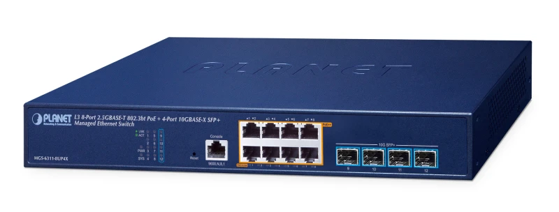 Image of PLANET MGS-6311-8UP4X network switch Managed L3 2.5G Ethernet (100/100