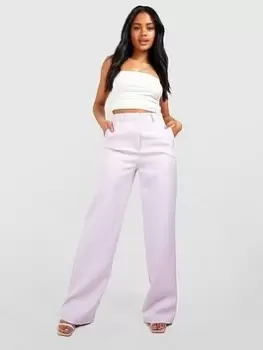 Image of Boohoo Wide Leg Tailored Trousers - Lilac, Purple, Size 12, Women