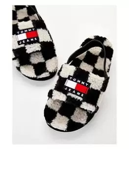 Image of Tommy Jeans Checker Slipper - Mono, Mono, Size 37, Women