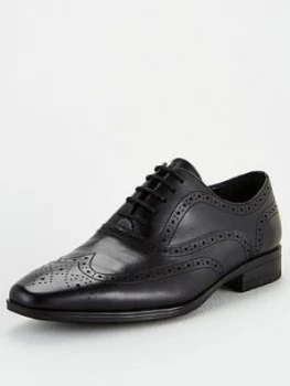 Image of Office Macro Lace Up Brogue Shoes - Black