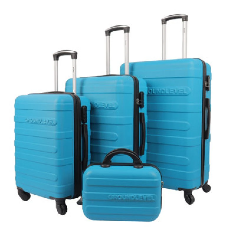 Image of Groundlevel 4 Piece Regency Hard Shell Luggage Set - Teal