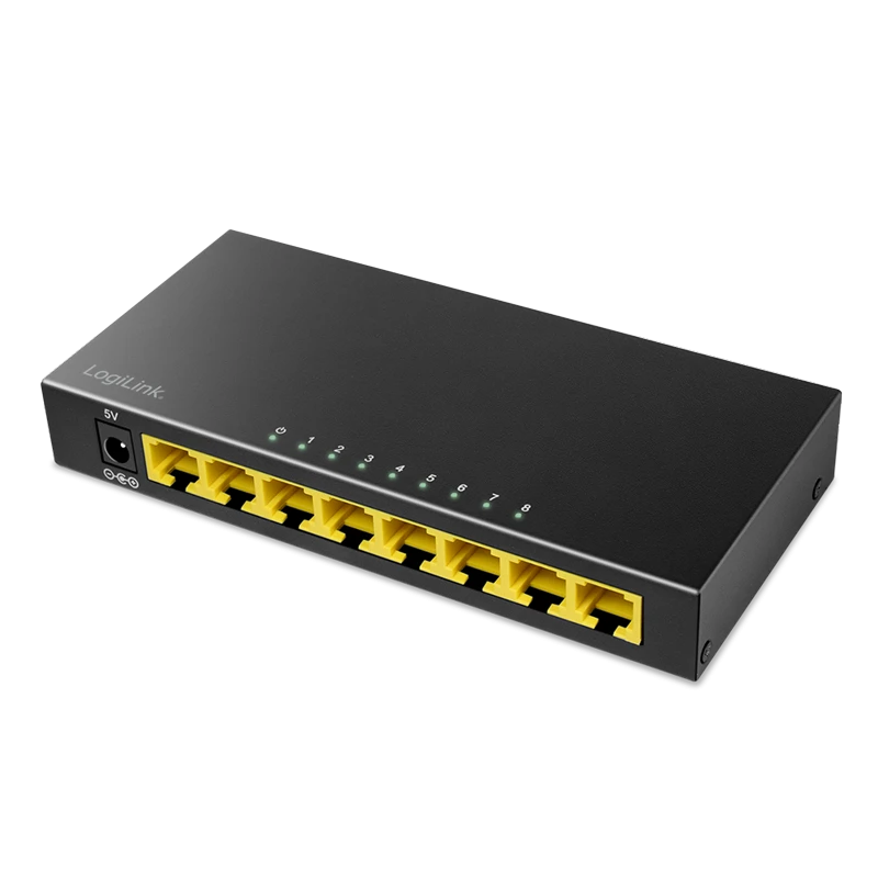 Image of LogiLink Desktop Gigabit Ethernet Switch 8-port. metal case. black
