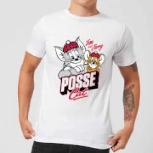 Image of Tom & Jerry Posse Cat Mens T-Shirt - White - M