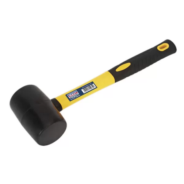 Image of Genuine SEALEY RMB100 Rubber Mallet 1lb Fibreglass Shaft