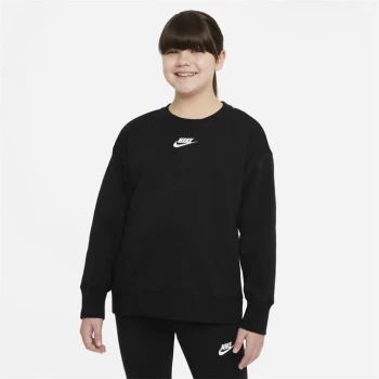 Image of Nike Sportswear Club Fleece Big Kids (Girls') Crew - Black/White