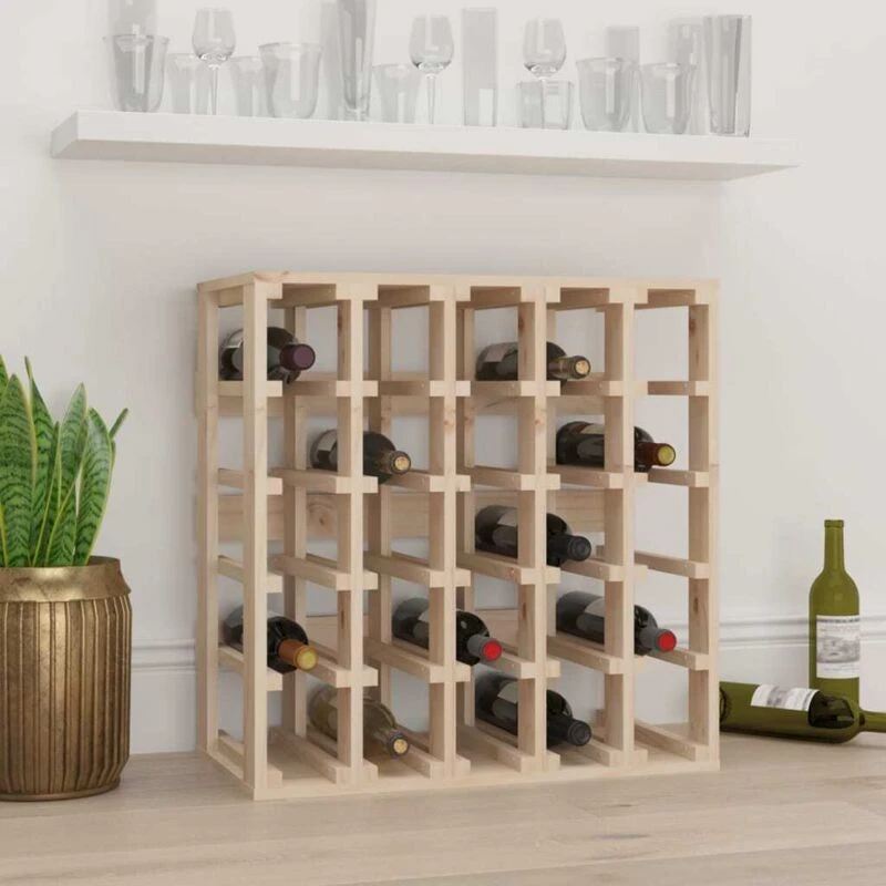 Image of VIDAXL Wine Rack 58.5x33x60.5cm Solid Wood Pine Vidaxl 8720845520182
