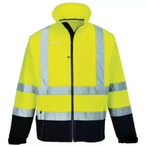 Image of S425YNR5XL - sz 5XL Hi-Vis Contrast Softshell (3L) - Yellow/Navy - Yellow/Navy - Portwest